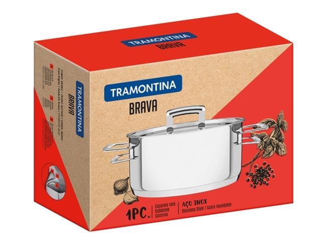 Caçarola Rasa em Aço Inox Tramontina Brava 16cm - 3