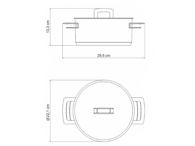 Caçarola Rasa em Aço Inox Tramontina Brava 20cm - 2