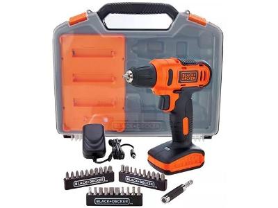 Furadeira e Parafusadeira Black&Decker Bateria 12V C 30 Bits