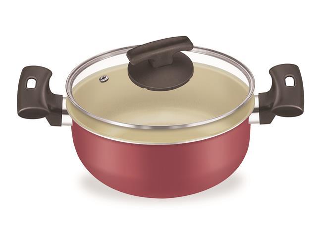 Caçarola Fortaleza Artistic Cereja com Tampa de Vidro 16" - 1