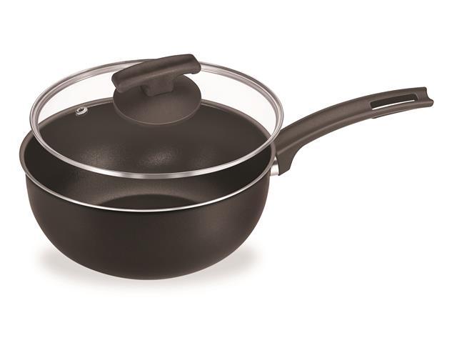 Panela Fortaleza Black com Tampa de Vidro 16" - 1