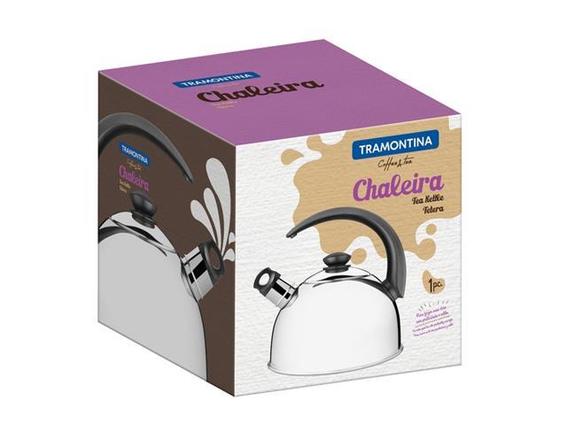 Chaleira Tramontina com Apito em Aço Inox Cabo Preto 3 Litros - 3
