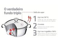Caçarola Rasa Tramontina Allegra em Aço Inox e Tampa de Vidro 22CM - 4