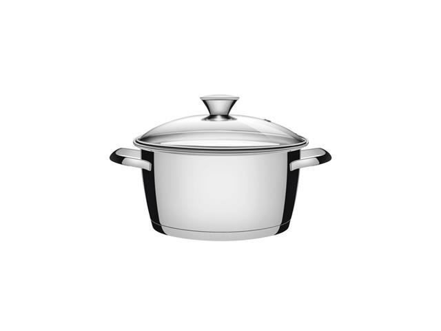 Caçarola Funda Tramontina Allegra em Aço Inox e Tampa de Vidro 16CM - 1