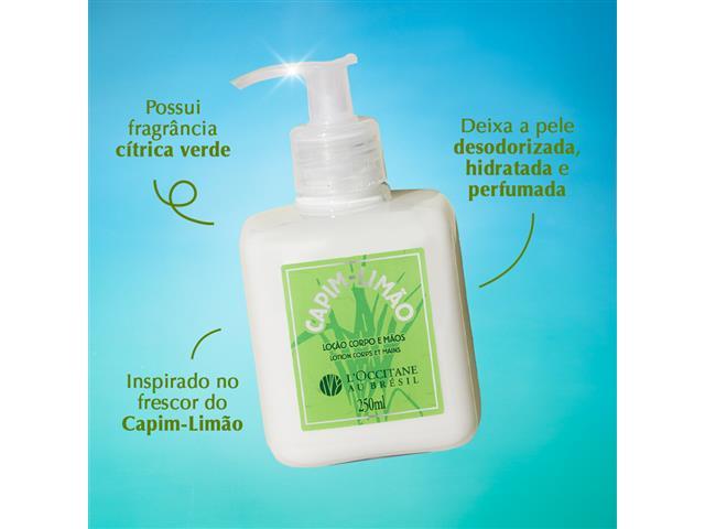 Loção Desodorante Mãos e Corpo Capim Limão Loccitane au Brésil 250ml - 2