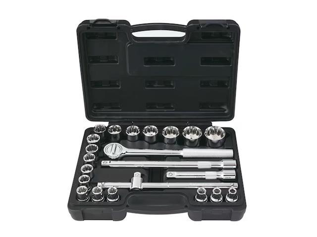 Jogo De Soquetes Stanley Estriados De 1/2 Pol. Com 22 Peças E Maleta - 1