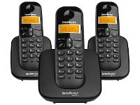 Combo Telefone Sem Fio Intelbras TS 3113 com 2 Ramais Preto - 1
