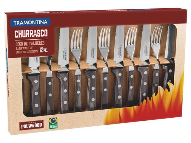 Conjunto para Churrasco Tramontina Polywood Castanho - 12 Peças - 1