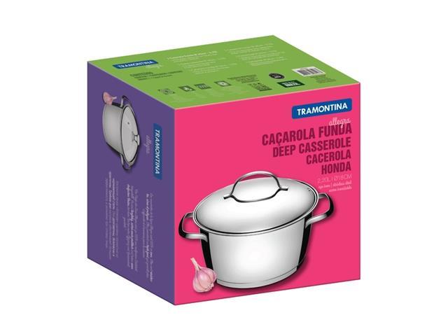 Caçarola Funda Tramontina Allegra em Aço Inox com Fundo Triplo 18CM - 2
