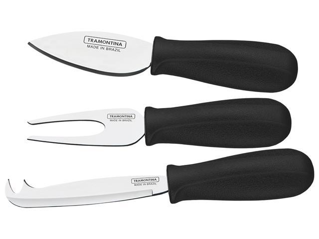 Jogo para Queijo Tramontina Inox 3 peças Plenus Preto - 1