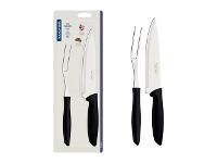 Jogo Trinchante Tramontina Plenus em Aço Inox e Cabo Preto 2 Peças - 1