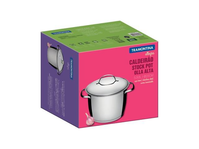 Caldeirão Tramontina Allegra em Aço Inox com Fundo Triplo 5,5 L 22CM - 2