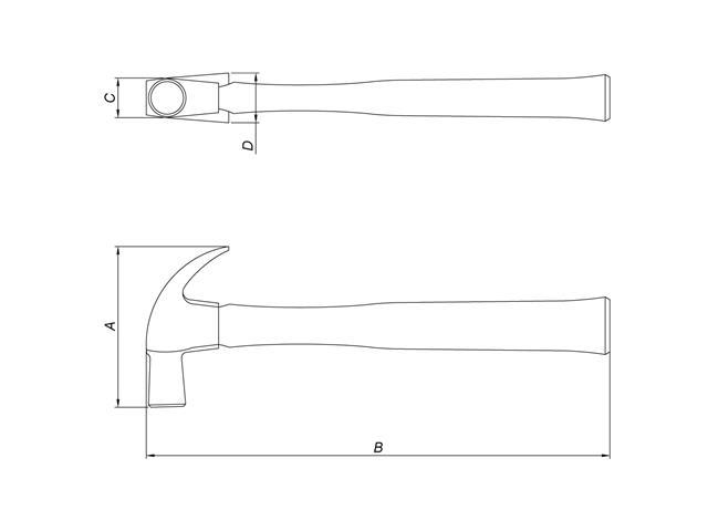Martelo de Unha Tramontina com Cabo de Madeira 20mm - 4