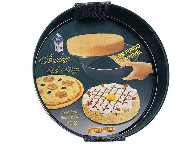 Assadeira Redonda com Fundo Removível Fortaleza Preta 30 cm - 2