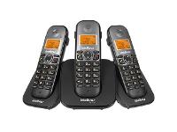 Combo Telefone Sem Fio Intelbras TS 5123 com 2 Ramais Preto - 1