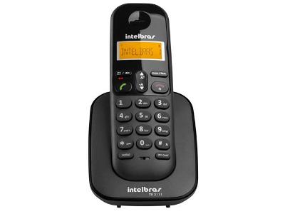 Ramal Adicional Intelbras sem Fio TS 3111 Preto com Identificador de C