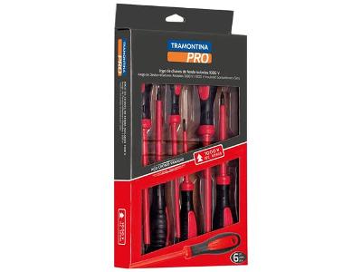Jogo de Chaves de Fenda Tramontina com Isolação Elétrica 6 Peças