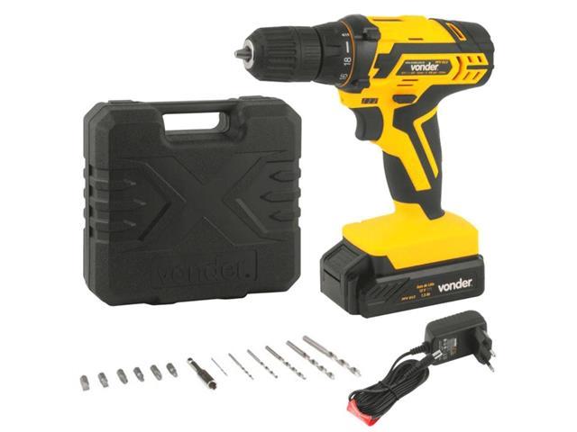 Parafusadeira Furadeira Vonder a Bateria 12 V Bivolt com 13 Acessórios - 1
