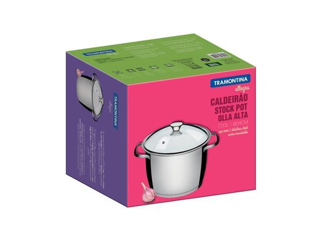 Caldeirão Tramontina Allegra em Aço Inox e Tampa de Vidro 24CM - 2