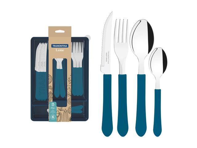 Faqueiro Tramontina Leme com Gaveteiro Azul Oceano 25 Peças - 1