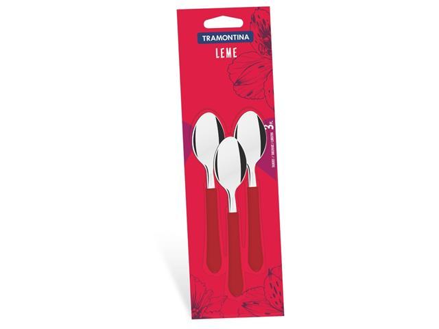Conjunto de Colheres de Chá Tramontina Leme Vermelho 3 Peças - 1