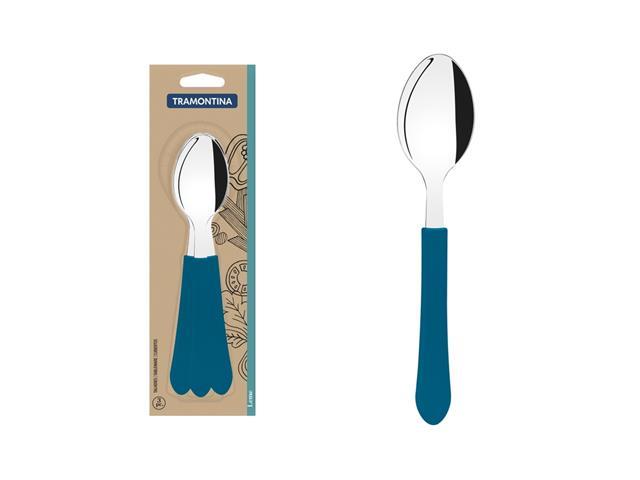 Conjunto de Colheres de Mesa Tramontina Leme Azul Oceano 3 Peças - 1