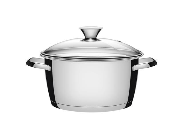Caçarola Funda Tramontina Allegra em Aço Inox e Tampa de Vidro 24CM - 1