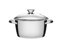 Caçarola Funda Tramontina Allegra em Aço Inox e Tampa de Vidro 24CM - 1