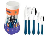 Faqueiro Tramontina Leme Lâminas em Aço Inox e Cabos Azul 20 Peças - 2