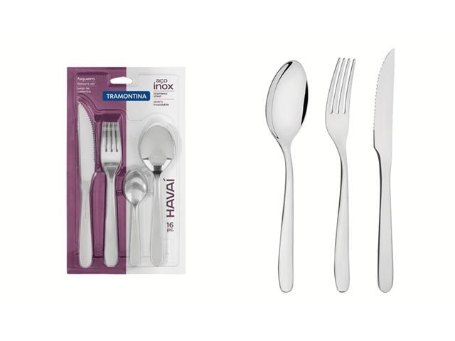 Faqueiro Tramontina Havaí em Aço Inox 16 Peças - 1