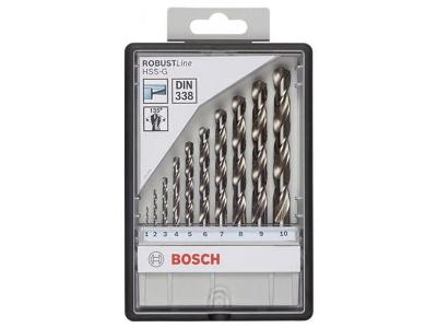 Jogo de Brocas para Metal Bosch HSS-G Robust Line 1,0-10,0mm 10 PCS