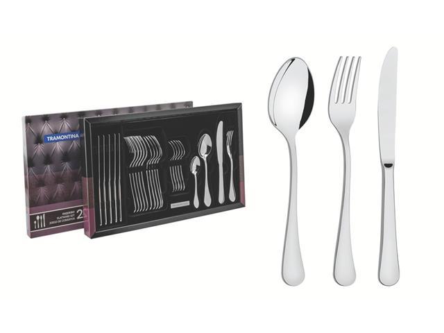 Faqueiro Tramontina Zurique em Aço Inox com Facas de Mesa 24 Peças - 1