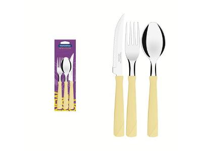 Faqueiro Tramontina Inox New Kolor Creme 3 Peças