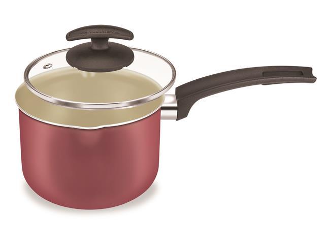 Panela Alta com 2 Bicos Fortaleza Artistic Tampa de Vidro Cereja 14CM - 1