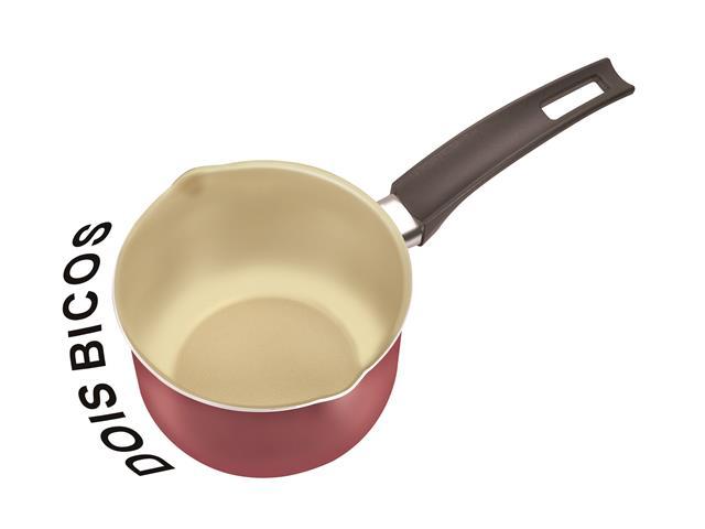 Panela Alta com 2 Bicos Fortaleza Artistic Tampa de Vidro Cereja 14CM - 2