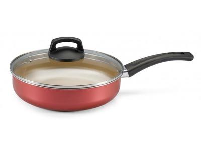 Frigideira Funda Panelux Cereja com Tampa de Vidro Premium 24