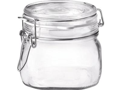 Pote Hermético de Vidro Bormioli Rocco Fido 500ML Tampa Transparente