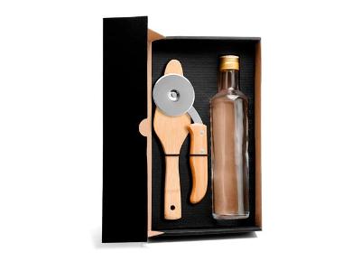 Kit para Pizza Welf com Cortador, Espátula e Garrafa