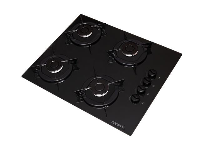 Cooktop Fogatti Mesa de Vidro Preto Esmaltado Bivolt 4 Bocas - 1