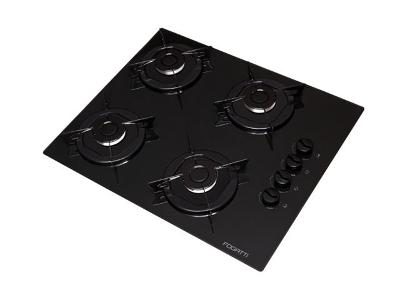 Cooktop Fogatti Mesa de Vidro Preto Esmaltado Bivolt 4 Bocas