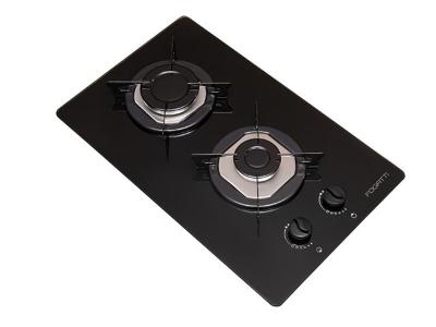 Cooktop Fogatti Mesa de Vidro Preto Flange Inox Bivolt 2 Bocas