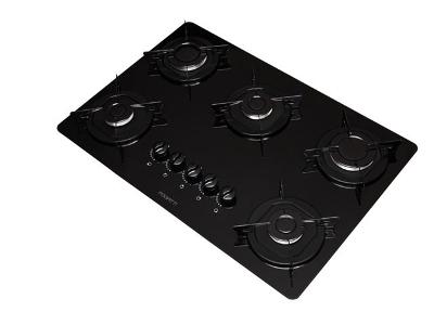 Cooktop Fogatti Mesa de Vidro Preto Esmaltado Bivolt 5 Bocas