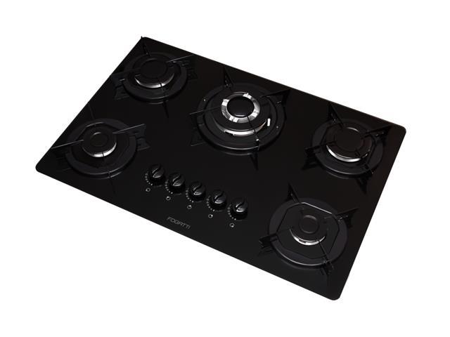 Cooktop Fogatti Tripla Chama Preto Esmaltado Bivolt 5 Bocas - 1