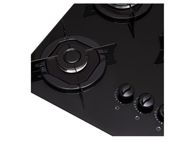 Cooktop Fogatti Tripla Chama Preto Esmaltado Bivolt 5 Bocas - 3