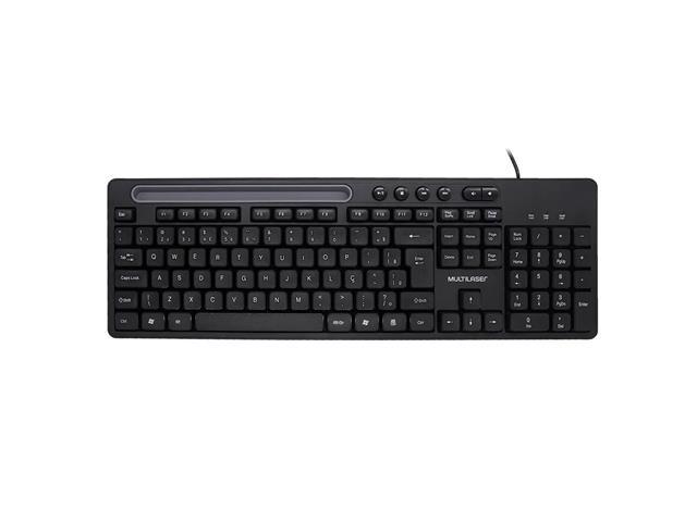 Teclado Multilaser Office USB Preto com Apoio para Smartphone TC262 - 1