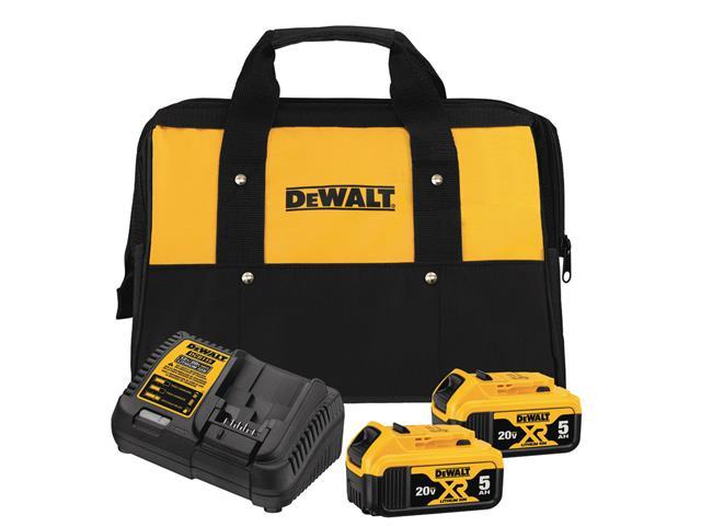Kit 2 Baterias 5Ah 20V Max Li-Ion com Bolsa e Carregador Bivolt Dewalt - 1