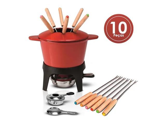 Conjunto para Fondue Haus Sauté Vermelho 10 Peças - 1