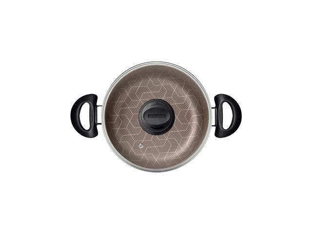 Caçarola Tramontina Paris Antiaderente Tampa de Vidro Vermelha 18CM - 3