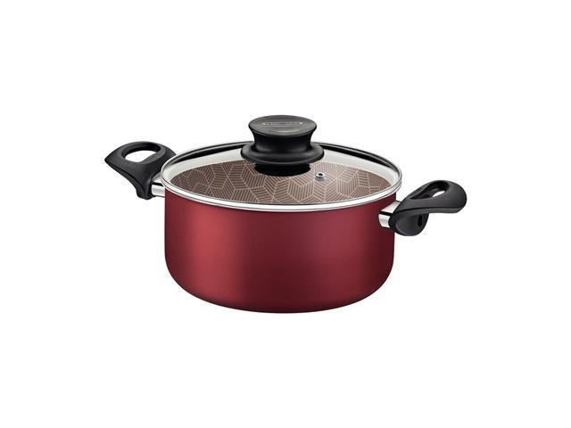 Caçarola Tramontina Paris Antiaderente Tampa de Vidro Vermelha 24CM - 2