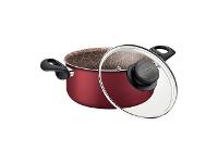Caçarola Tramontina Paris Antiaderente Tampa de Vidro Vermelha 24CM - 1